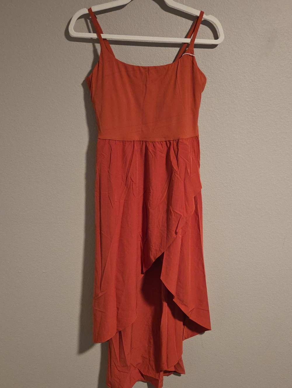 NWT Halara Breezeful Asymmetric High-Low 2-Piece Midi Dress - Orange Rust - M